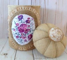 burlap lace and twine altered can