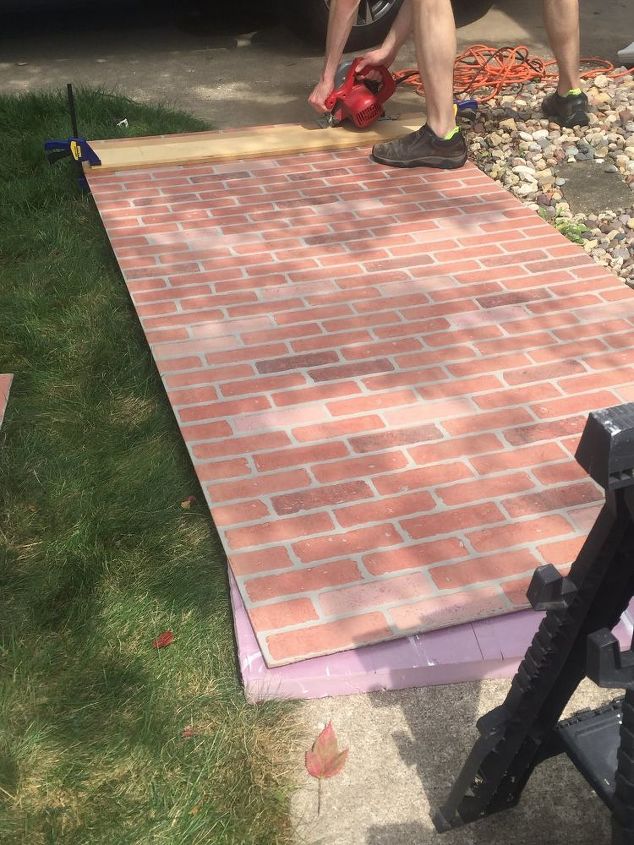 diy faux brick accent wall tutorial with whitewash