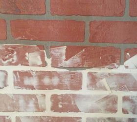diy faux brick accent wall tutorial with whitewash
