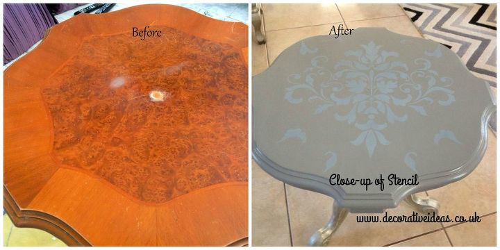 stencilled asp paris grey side table