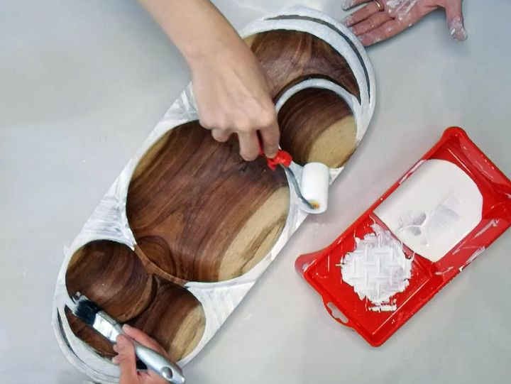 scandi wood serving bowl