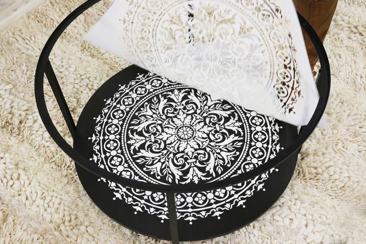 how to stencil a mandala side table in under an hour