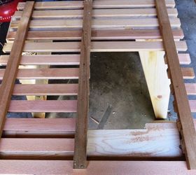 an easy and water saving diy potting bench sink, A center slat was added to support the sink