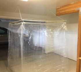 portable spray paint booth, Booth frame hanging from the two hooks
