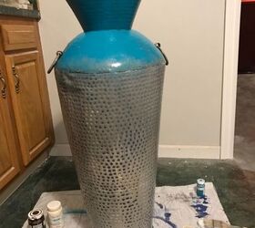 brighten up old metal vase