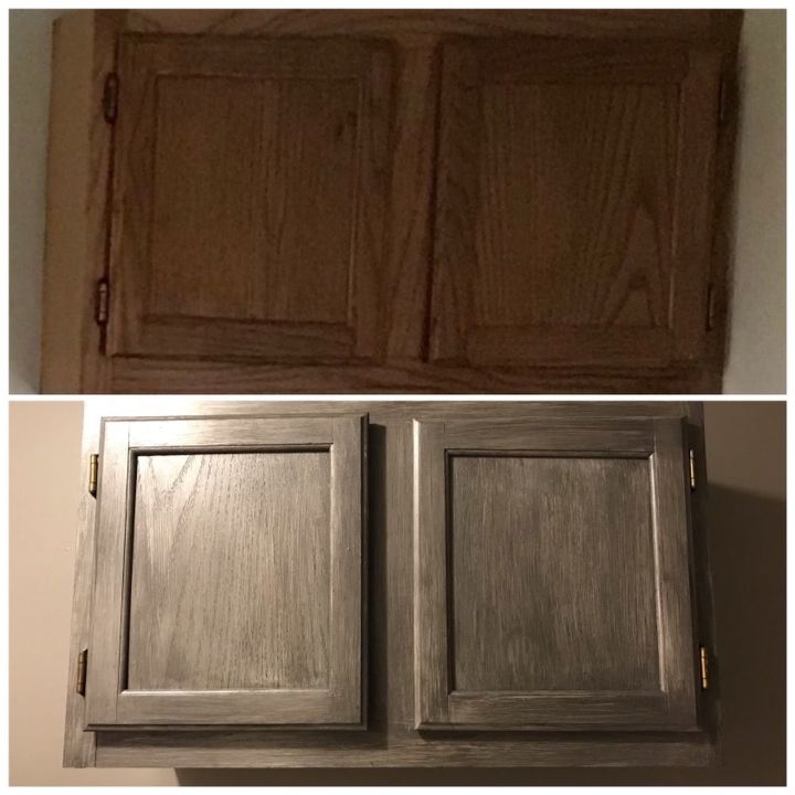 repurpose cabinet for bathroom storage, Before and after