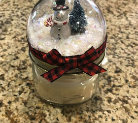 candle mason jar snow globe