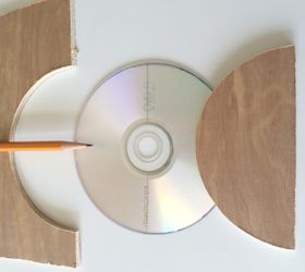 wooden pumpkins using a cd as a mold