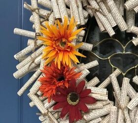 Rolled Book Page Wreath