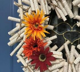 Rolled book page wreath