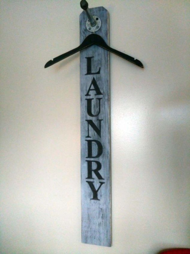 laundry room pipe rack with hanger metal heart, Loved finished creation