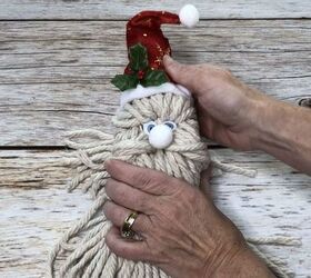 make a santa head out of a mop