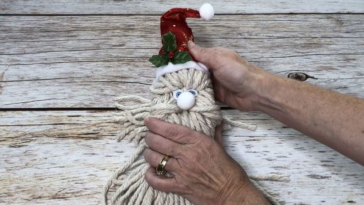 make a santa head out of a mop