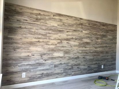 Master Bedroom L And Stick Vinyl Plank Accent Wall Hometalk - Can You Use Vinyl Plank Flooring On Walls