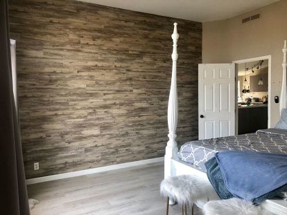 Diy L And Stick Vinyl Plank Accent, Can I Use Vinyl Flooring On Walls