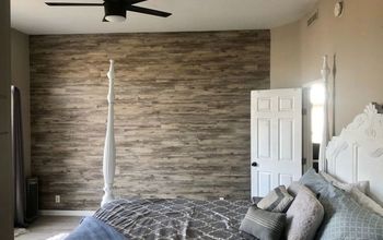 Master Bedroom Peel and Stick Vinyl Plank Accent Wall