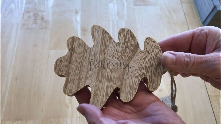 upcycle wooden leaves with a wood burning tool