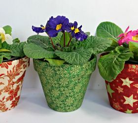 Fabric-covered flowerpots