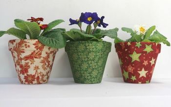 How to Make Pretty Fabric Covered Flowerpots