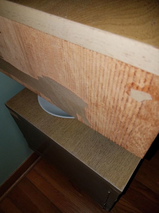 how do i repair replace veneer on blonde 50 s furniture