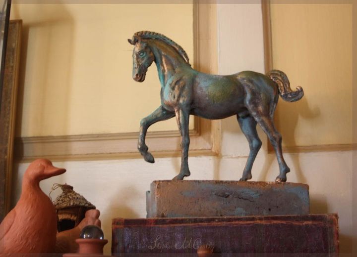 make a decorative horse sculpture, My bronze horse started as a plastic toy
