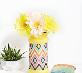 decoupaged flower vase