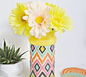 decoupaged flower vase
