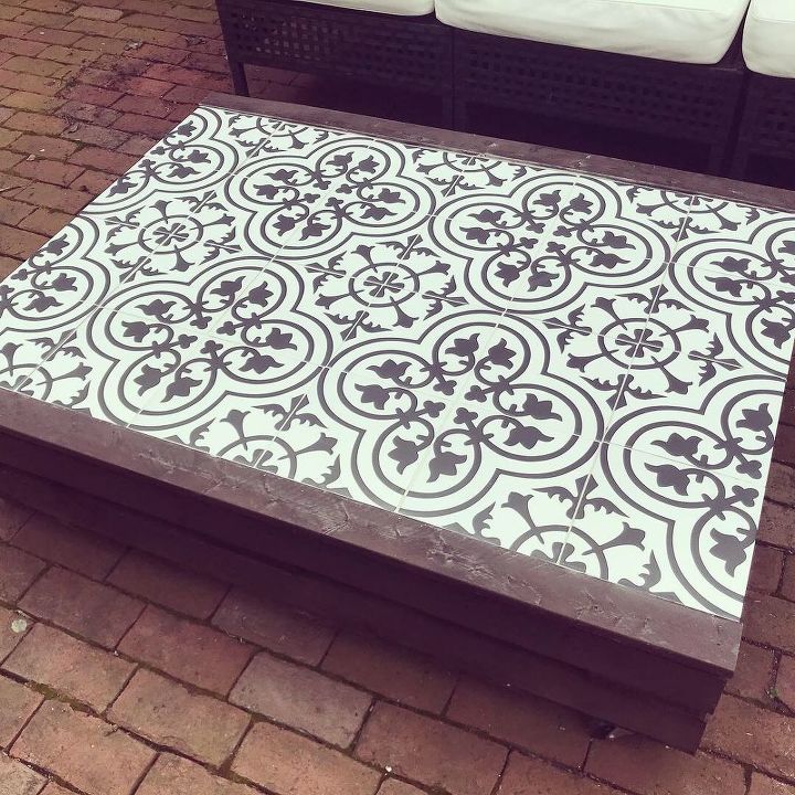 diy outdoor pallet tile coffee table