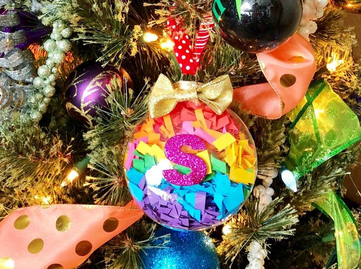 rainbow confetti ornament
