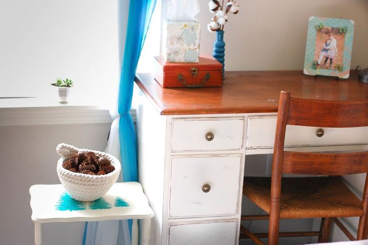 end table thrift store makeover with stencils