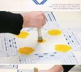 two tile stencils for one trendy floor pattern