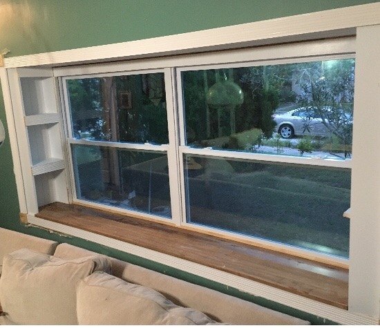 bay window built in bookshelf makeover