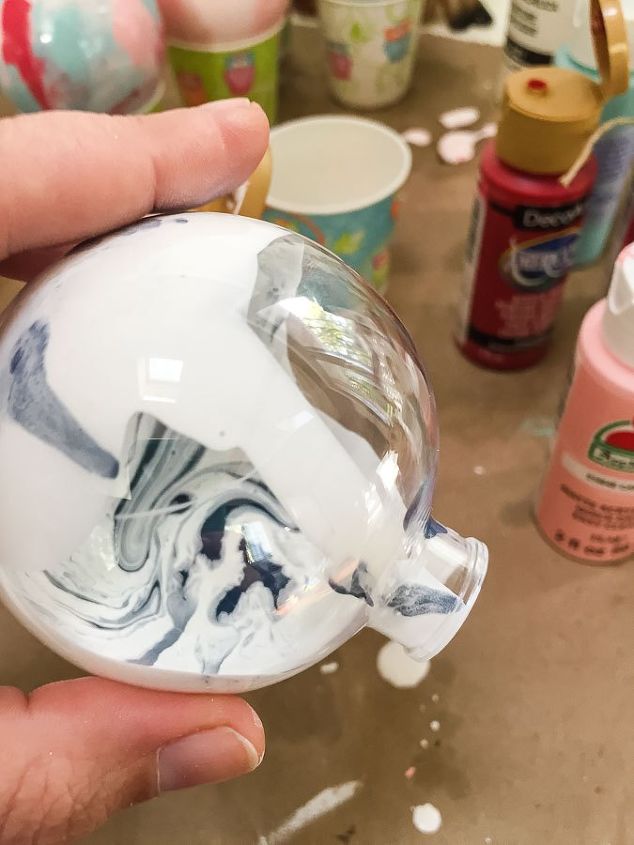 how to make paint swirl ornaments