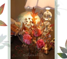how i preserve leaves with furniture wax, Place your creation along side fresh flowers