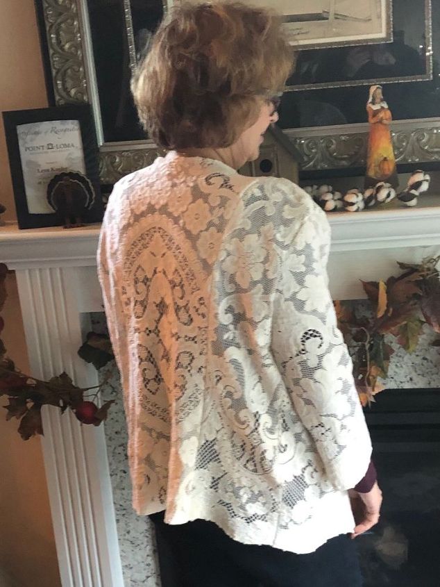 i made a jacket from an antique table cloth