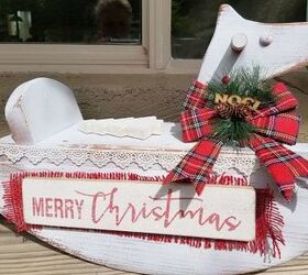 christmas wooden rocking horse