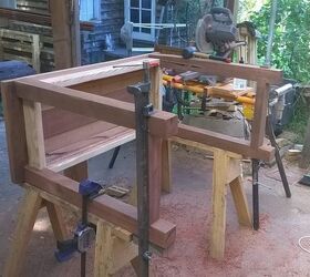 kitchen island from recycled timbers