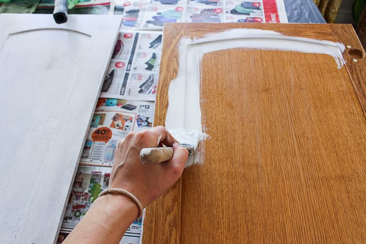 how to add farmhouse cabinet trim, Step 5 cont Prime cabinets