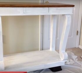 how to add farmhouse cabinet trim, Step 1 Apply chalk paint to base