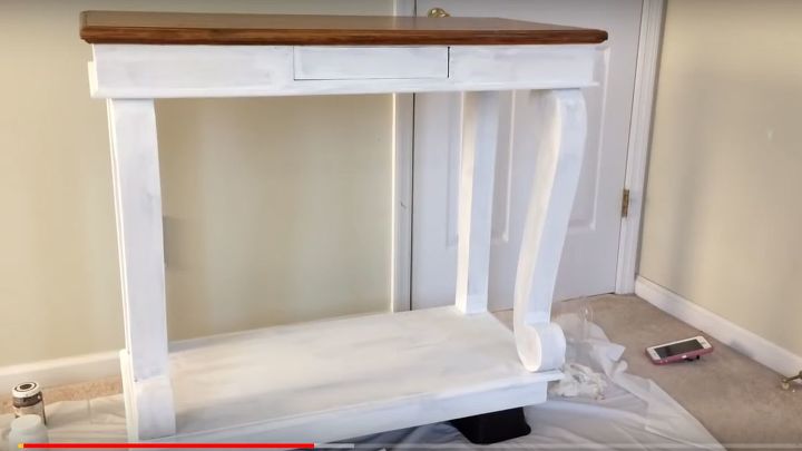 how to add farmhouse cabinet trim, Step 1 Apply chalk paint to base