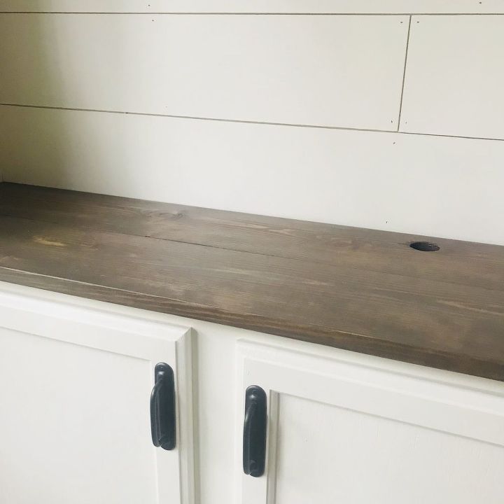 built in wall cabinet using stock kitchen cabinets