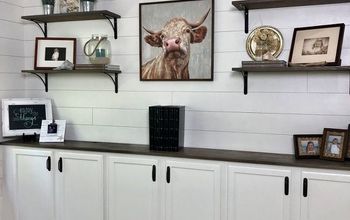 Built in Wall Cabinet Using Stock Kitchen Cabinets