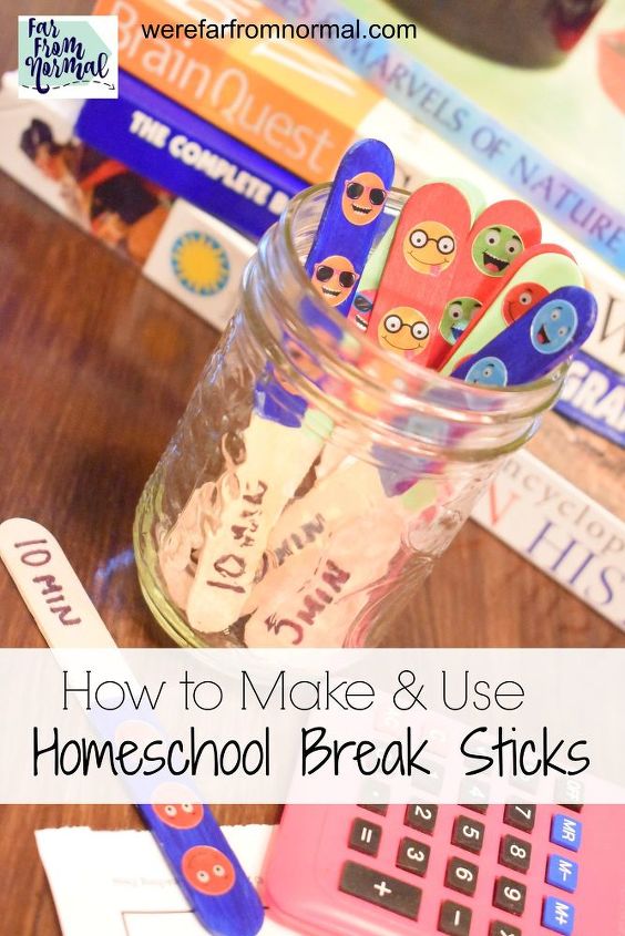 how to make homeschool break sticks