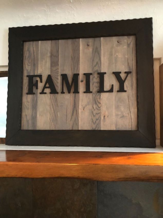 framed family sign, Finish project family sign love it