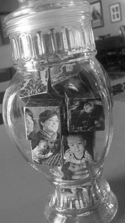 diy family photo blocks in a jar for personalized gifts