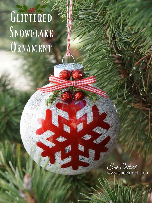 how to make a glittered snowflake ornament