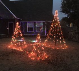 patios de navidad rboles de luces fciles, rbol de Navidad de exterior DIY