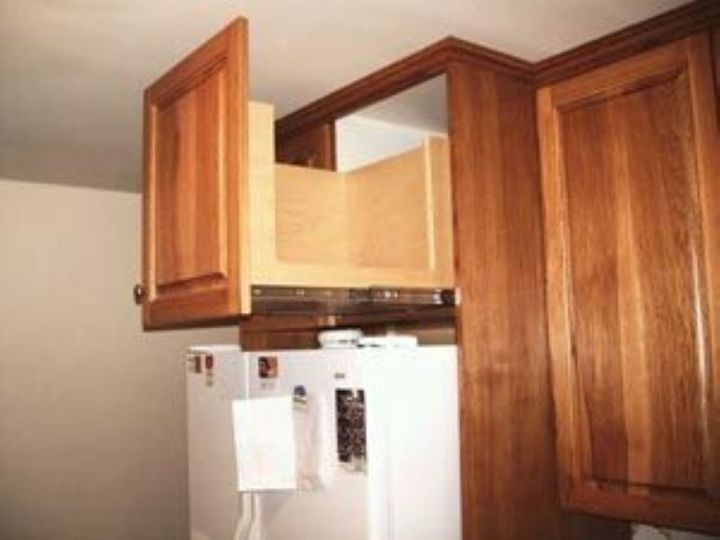 como posso colocar armrios deslizantes acima da minha geladeira