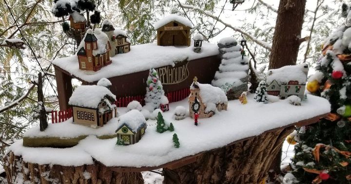 how do i put together a christmas village outdoors