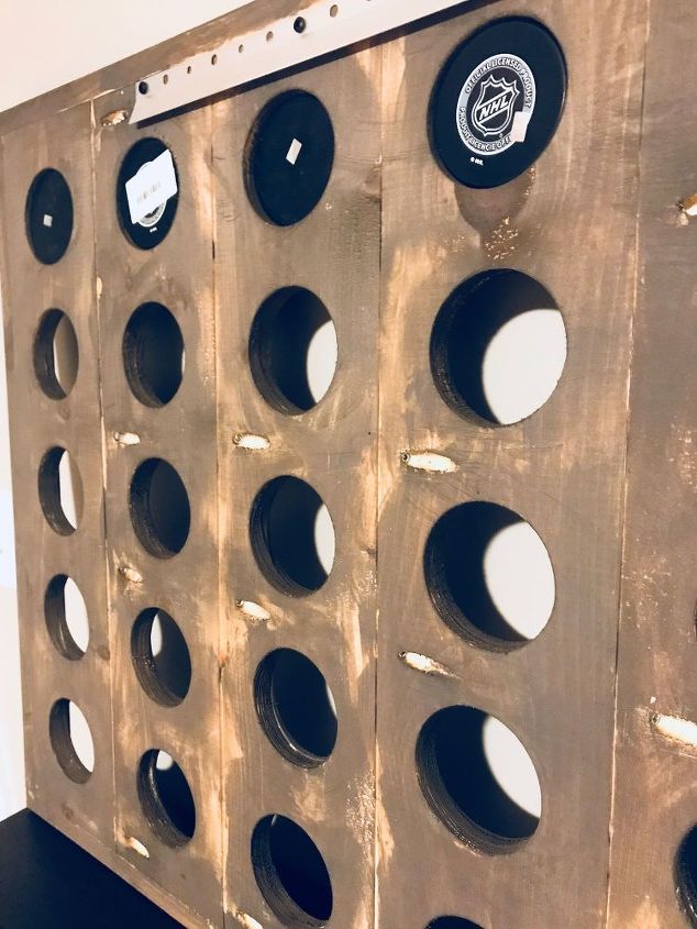 handmade hockey puck display